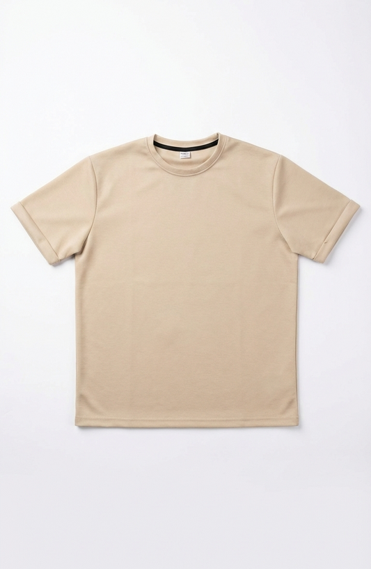 Bej Basic Erkek T-Shirt