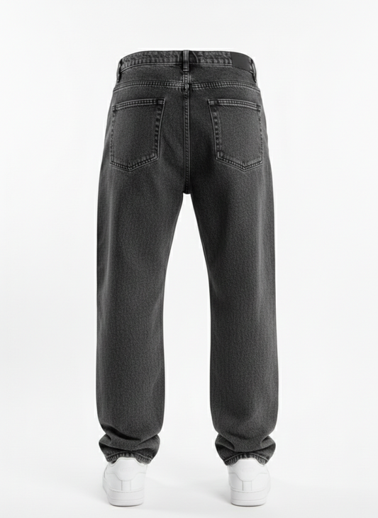 Double Baggy Siyah Kot Pantolon