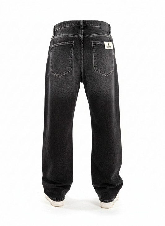 Double Baggy Kot Pantolon Siyah Yıkama