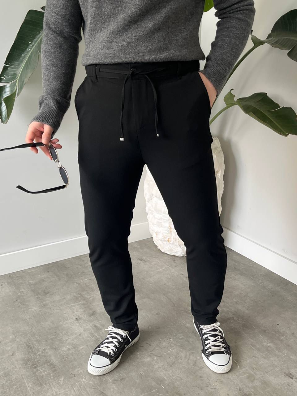Siyah Jogger Baggy Kumaş Pantolon