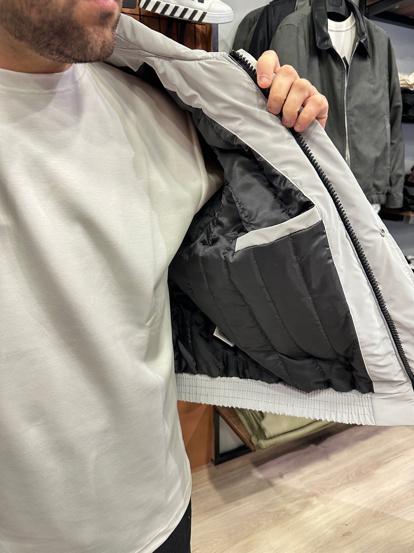 Nova Kumaş Bomber Ceket Gri