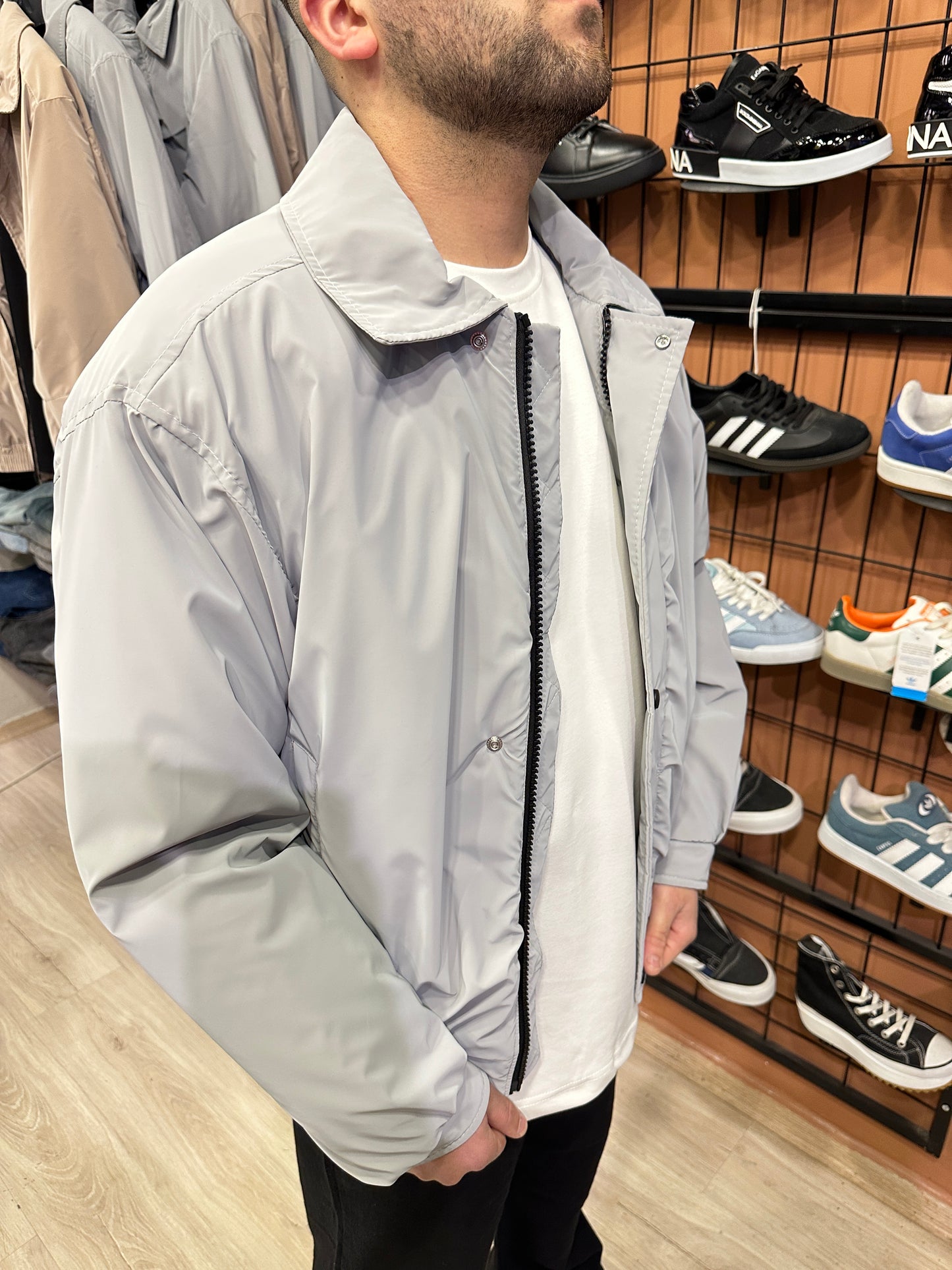 Nova Kumaş Bomber Ceket Gri