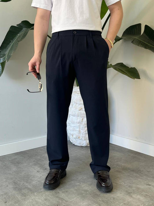 Erkek Pileli Baggy Bol Kesim Pantolon