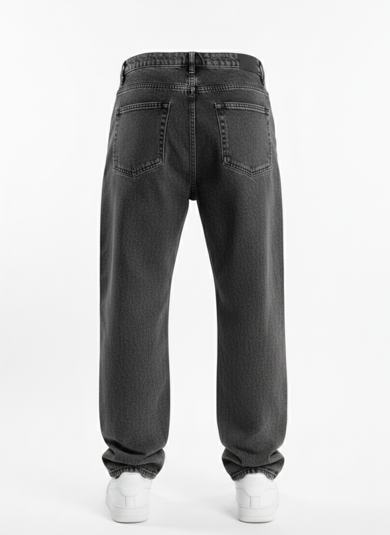 Double Baggy Siyah Kot Pantolon